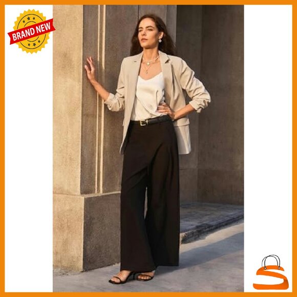 Womens Slim Fit Blazer Open Front Work Office Casual Jacket - Picture 6 of 8